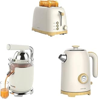 Green Lion 3-in-1 Kitchen Set(Kettle/Juicer/Toaster) 170W Compact Juicer, 1.7L Electric Kettle with Fast Boiling Technology, and 2-Slice Toaster with Adjustable Browning Control