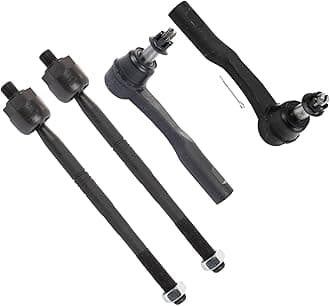 TRQ Inner and Outer Driver and Passenger Side Tie Rod Set 4 Piece Compatible with 13-15 Chevrolet Malibu with Ride and Handling Suspension; 16 Malibu Limited with Ride and Handling Suspension