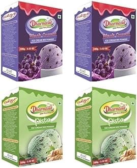 2 Black Currant + 2 Pista Ice Cream Premix Powder | Combo of 4 | 400gm