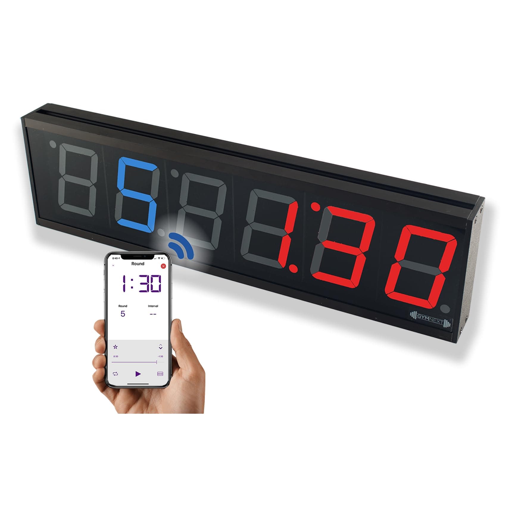 Flex Timer - Gym Edition - Bluetooth App-Controlled Interval Timer with Large 4.0” Digits for Crossfit, Tabata, EMOM, MMA, Boxing, Interval Training, Circuit Training, and More
