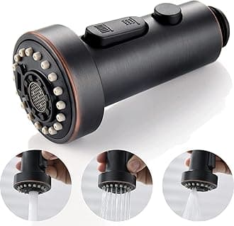 Kitchen Faucet Head Replacement Oil Rubbed Bronze Pull Down Kitchen Sink Faucet Sprayer Head Pull Out 3 Function Spray Nozzle Stream/Aquablade/Spray Spout Part for G1/2 Connector