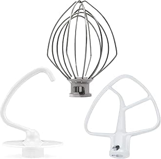 Mixers Accessories for Kitchen Tilt-Head Stand Mixers K45DH Dough Hook K45B Coated Flat Blade Paddle K45WW Wire Whip Compatible with kitchen aid Mixers Accessories by AMI PARTS