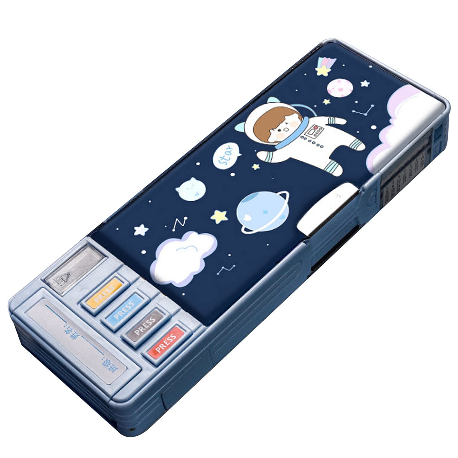 Multifunction Pencil Case with 2 Compartments for Students (One Size, Style 3)