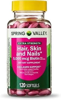 Spring Valley Extra Strength Hair, Skin & Nails Dietry Supplement 120ct 5000 mcg