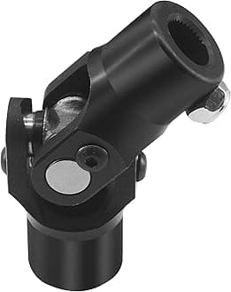 BUYMACHINERYPARTS 3/4" Round x 5/8-36 Spline Black Steering Universal Joint Single U Joint Shaft