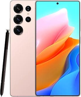 Unlocked Phones I25 Ultra Android Cell Phones, 6800 mAh Battery, 12GB+512GB Smartphone 6.9" HD Screen/108MP+48MP Camera/Snapdragon 888 Processor, Gold