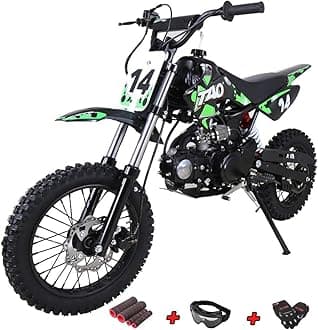 110cc Dirt Bike Pit Kids Pitbike 110 with Gloves, Goggle and Handgrip (Black)