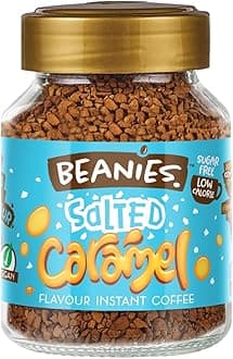 Beanies Instant Coffee Salted Caramel Flavour, 400g 50g x 8 Pack - Freeze Dried Coffee, Sugar Free Low Calorie Beverage, Vegan Friendly, Balanced Taste for Healthy Living