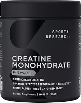 Creatine Monohydrate - Gain Lean Muscle, Improve Performance and Strength and Support Workout Recovery - 5 g Micronized Creatine - 10.58 oz