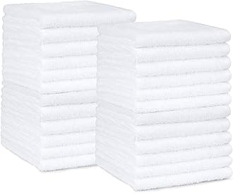AmazonBasics Cotton Face Towel - 448 GSM - Pack of 60, White