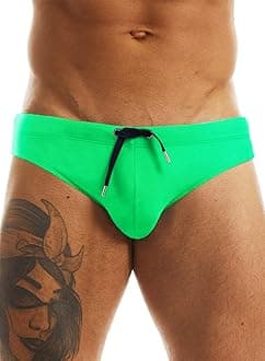 MIZOK Men's Swimwear Bikini Swimming Briefs Drawstring Swimsuits Board Surf Shorts Trunks