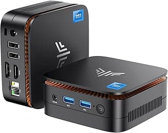 KAMRUIEssenx E1 Mini PC, W-11 Pro 12th N97 Mini Computers(Beat N150, up to 3.6GHz), Mini Desktop Computers 16GB RAM 512GB SSD,Desktop PC Support 4K HDMI+DP,Mini PC with Dual WiFi,Business Home Office