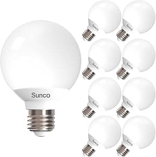 8 Pack Vanity Globe Light Bulbs G25 LED for Bathroom Mirror 3000K Warm White, Dimmable, 450 LM, 6W, E26 Base, Round Frosted Decorative Bulb UL & Energy Star Listed
