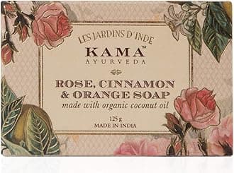 Kama Ayurveda Rose, Orange and Cinnamon Soap with Organic Coconut, Jojoba and Castor Oils, 125g