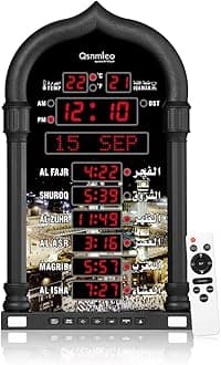 Azan Clock for USA-Athan Wall Clock-Prayer Islamic Clock,Read Home/Office/Mosque Digital Azan Clock-Ramadan Eid Gifts