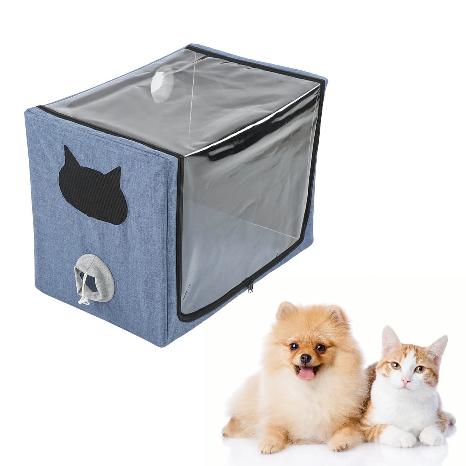 Sorandy Pet Nebulizer Nest Cat Dog Atomization Box Oxygen Chamber Collapsible Hands Portable Inhalation Machine Small Pet Nebulization Oxygen Inhalation Box Icu Cage