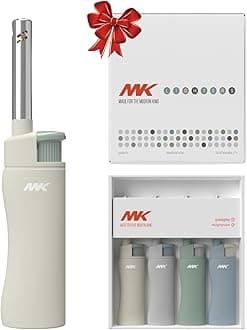MK Candle Lighter, Butane Refillable Wind-Resistant Flame, 4-Pack for BBQ, Camping, Outdoor Use (Earthy-4PC)