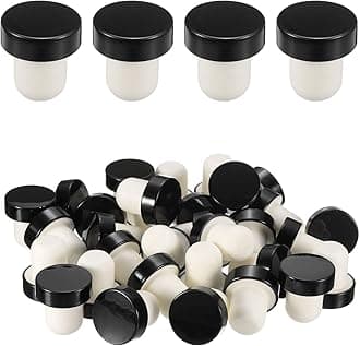 sourcing map 24 Pcs Wine Bottle Corks, T-Shaped Stopper Cork, Wine Stopper, Reusable Wine Bottle Corks Sealing Plug Bottle for Homemade Wine Beer Bottles,Black