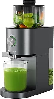 Cold Press Juicer Machines, High Juice Yield Slow Masticating Juicer with 5.4" Large Feed Chute for Whole Fruits & Vegetables, Easy Cleanup Self Feeding Juice Extractor with Reverse Function