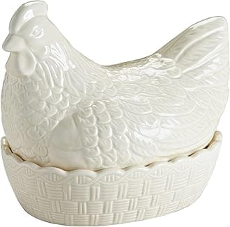 Cream Hen Nest Egg Storage