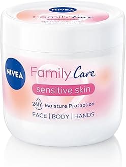 Almond, Family Care Sensitive Moisturising Cream, Body Cream for Dry Skin, Sensitive Skin Moisturiser with Natural Almond Oil, Suitable for the Whole Family, 450 ml (Pack of 1)