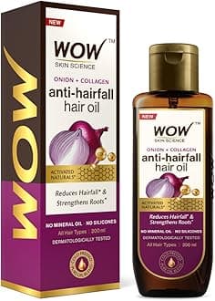 WOW Onion Black Seed Hair Oil - Controls Hair Fall - No Mineral Oil & Silicones - 200mL