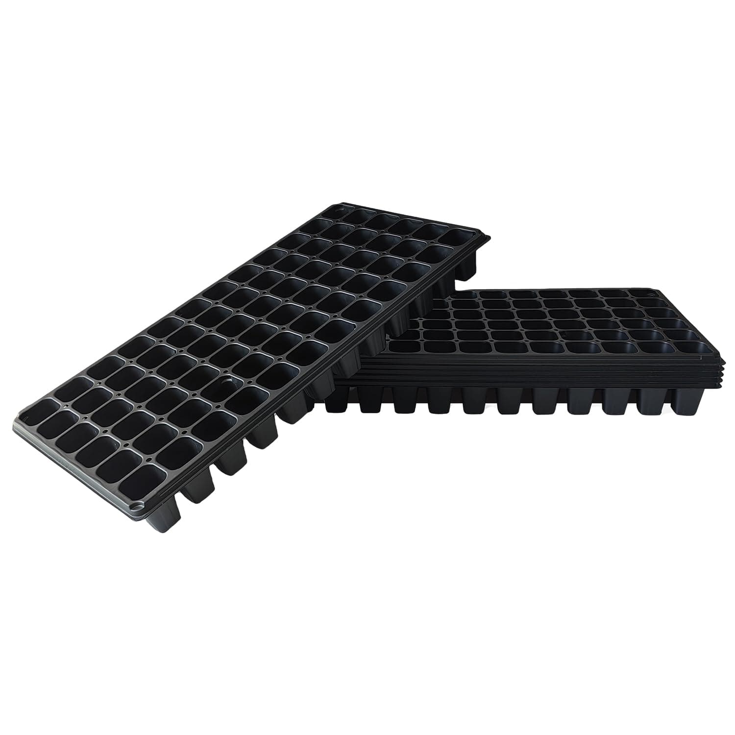 Deep 72 Cell Seedling Trays, Thick Durable 72 Cell Plug Tray Big Cell Seed Trays for 1020 Flat Trays Germination (10-Pack, 21.25"×11", 2.36" Height, High)
