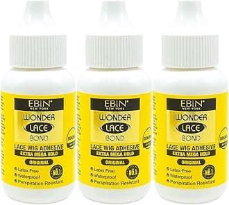 EBIN NEW YORK Wonder Lace Bond Extra Mega Hold 1.18 Oz (3pack) – Original, No Residue, Improved Formula, Easy to Apply, Fast Drying, Waterproof, Latex Free