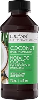 Coconut Bakery Emulsion: True Essence, Ideal for Boosting Fruit Tones in Cakes, Cookies & Desserts, Gluten-Free, Keto-Friendly, Extract Substitute Essential for Your Kitchen, 4 Oz