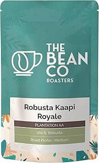 THE BEAN CO Robusta Kaapi Royale | Medium Roast | 100% Robusta | Roasted Coffee Ground (French Press, 250 g) | Plantation AA | Premium Indian Coffee | Bold & Strong Flavor