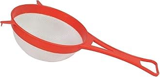 Tredoni 6" Fine Nylon Mesh Strainer Sieve - Plastic Flour Sifter, Cinnamon/Sugar Powder Spreader (15 cm = 6 inch)