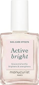 Manucurist Active Bright™ Brightening Treatment Polish for Nails - Concealer Nail Polish & Care - No Lamp - Vegan & Made in France - Nail Whitener - Nail Brightener - Nail Strengthener - Plant-Based
