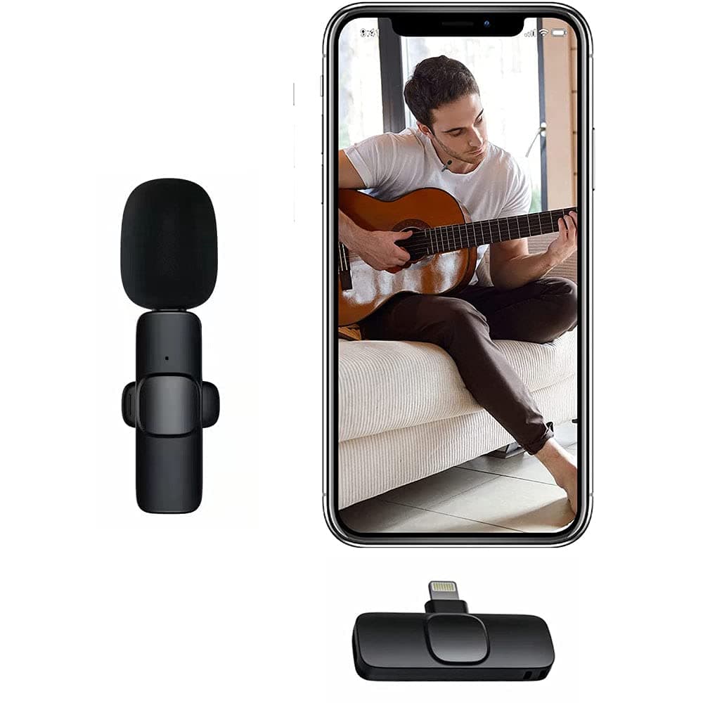 ACHAS Wireless Lavalier Microphone for iPhone iPad, Plug & Play Lapel Mic for TikTok YouTube Facebook Live Stream Vlog Video Recording - Noise Reduction/Auto Sync