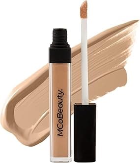 MCoBeauty Brighten and Perfect Cream Concealer 1.5 Medium Natural Buff - Under Eye Concealer Dark Circles Color Corrector for Women - Hydrating Medium Coverage, Vitamin E Hyaluronic Acid Aloe Vera