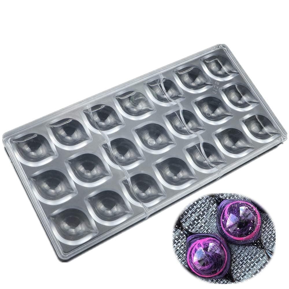 21 cavities oval eye lemon shape PC polycarbonate chocolate mold starry sky decoration cake moulds ice cube molds DIY