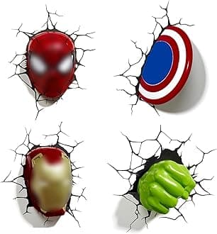 Finedeco Superhero Wall Stickers for Kids 3D Superheroes Wall Sticker