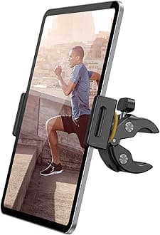 Lamicall Tablet Holder for Spin Bike - Tablets Mount Clamp for Indoor Bike Peloton, Treadmill, Exercise Bicycle Clamp for iPad Pro/Air/Mini and 4.7-12.9" Tablet