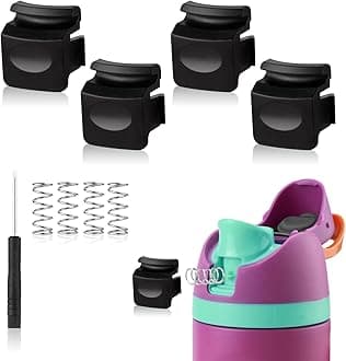 4pcs Replacement Button Compatible with Owala FreeSip 24oz 32oz, BPA-Free Water Bottle Lid Mouth Push Button Switch Replacement Parts for Owala 19/24/32/40oz Bottle Accessories, Black