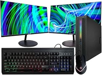 HP EliteDesk 800G1 (RGB) Desktop Computer | Quad Core Intel i5 (3.2) 16GB DDR3 RAM 250GB SSD Solid State + 2TB HDD Windows 10 Professional New 22in LCD Monitor Home or Office PC (Renewed), Black