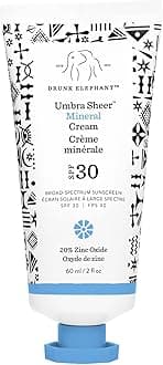 Drunk Elephant Umbra Sheer Mineral Cream (SPF 30) Mineral Sunscreen - Clean Clinical Skincare - Cruelty-Free - Dermatologist-Tested - Free of Essential Oils, Silicones, and Fragrance