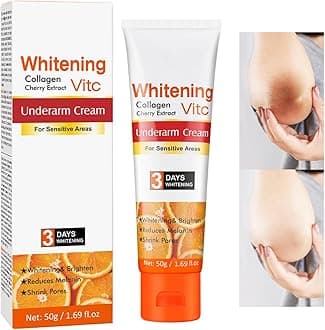 Underarm Skin Whitening Cream,Moisturizing Lighten Cream for Intimate Areas and Bleaching,Vitamin C Dark Spot Remover Corrector for Neck, Armpit,Elbow, Inner Thigh and Knees,Bikini Line,1.7oz