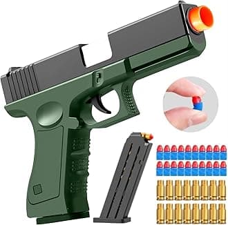 Soft Bullet Toy Gun Shell ejecting Pistol Cheap Cool Stuff Realistic Look Real Hand Guns Stress Shot Dart Fake Toy Gun Shooting Game for Adult Under 10 Dollar Gifts for Age 12 Years Old
