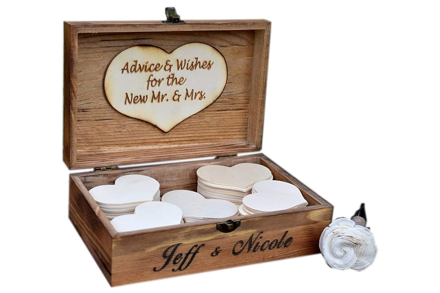 Personalized Wedding Guest Book Alternative - Wedding Advice Box - Rustic Wedding Guest Book - Guest Book for Wedding - Advice for Bride and Groom