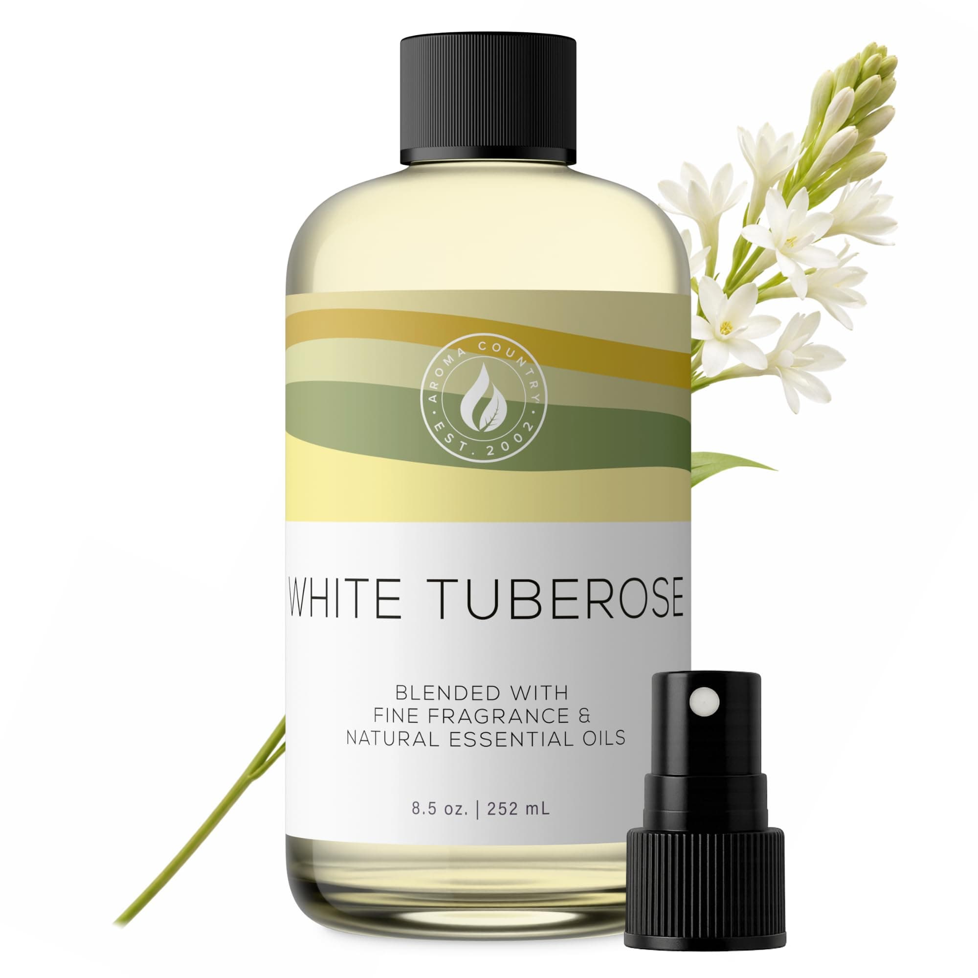 White Tuberose Luxury Diffuser Oil Refill & Fragrant Room Spray for Reed Diffusers, Electric Machines, and Oil Warmers (8.5 Fl. oz)
