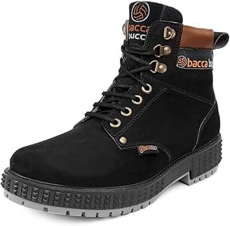 Bacca Bucci Original 4-Eye Artificial Suede Scott Moto Inspired Combat High top Ankle Boots for Men