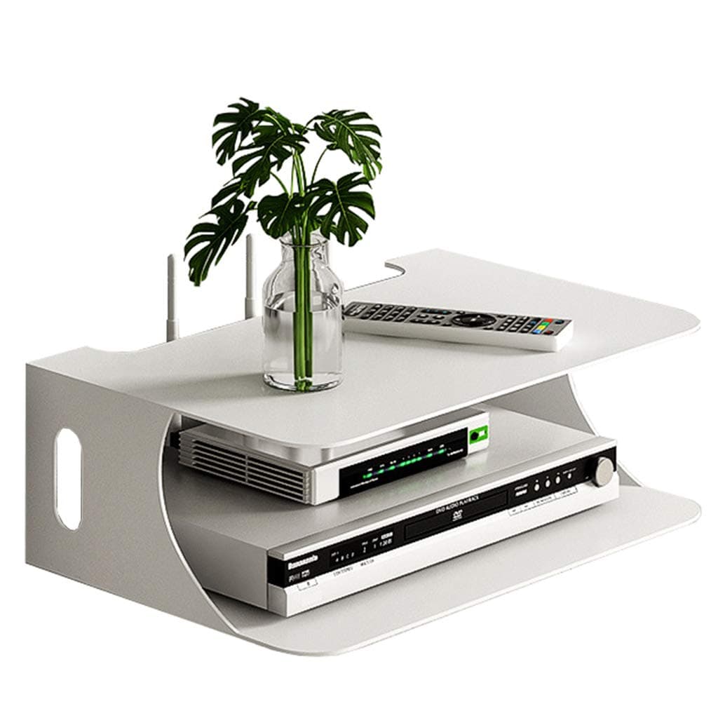 XFPINK White Floating DVD Player Cable Tv Box Game Console Tv Accessory Rack Wall Mount Shelf Storage Rack