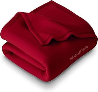 VAS COLLECTION 300 TC All Season Solid/Plain Lightweight Polar Fleece Single Bed Blanket (152 x 230 cm, Maroon & Red)