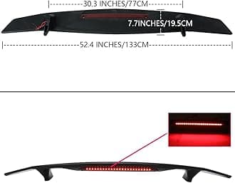 RS Si Style Rear Trunk Spoiler Wing W/LED Brake Compatible with 2016-2021 Honda Civic X 10TH Gen