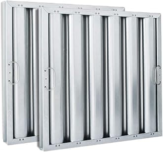 Kleen-Gard Aluminum Commercial Kitchen Hood Filter, Range Hood Baffle Grease Filter for Restaurant Kitchen Exhaust Hoods, 20H x 20W | Actual Size: 19.5H x 19.5W x 1.88D inches | (Pack of 2)