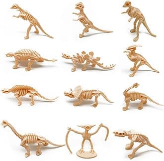 HAPTIMEEaster Basket Stuffers, Prefilled Easter Eggs Fillers for Toddler, 12Pcs Dinosaur Fossil Toys for Kids 2-4 3-5, Easter Toys Small Dino Figures Party Favors, Easter Basket Ideas Gifts